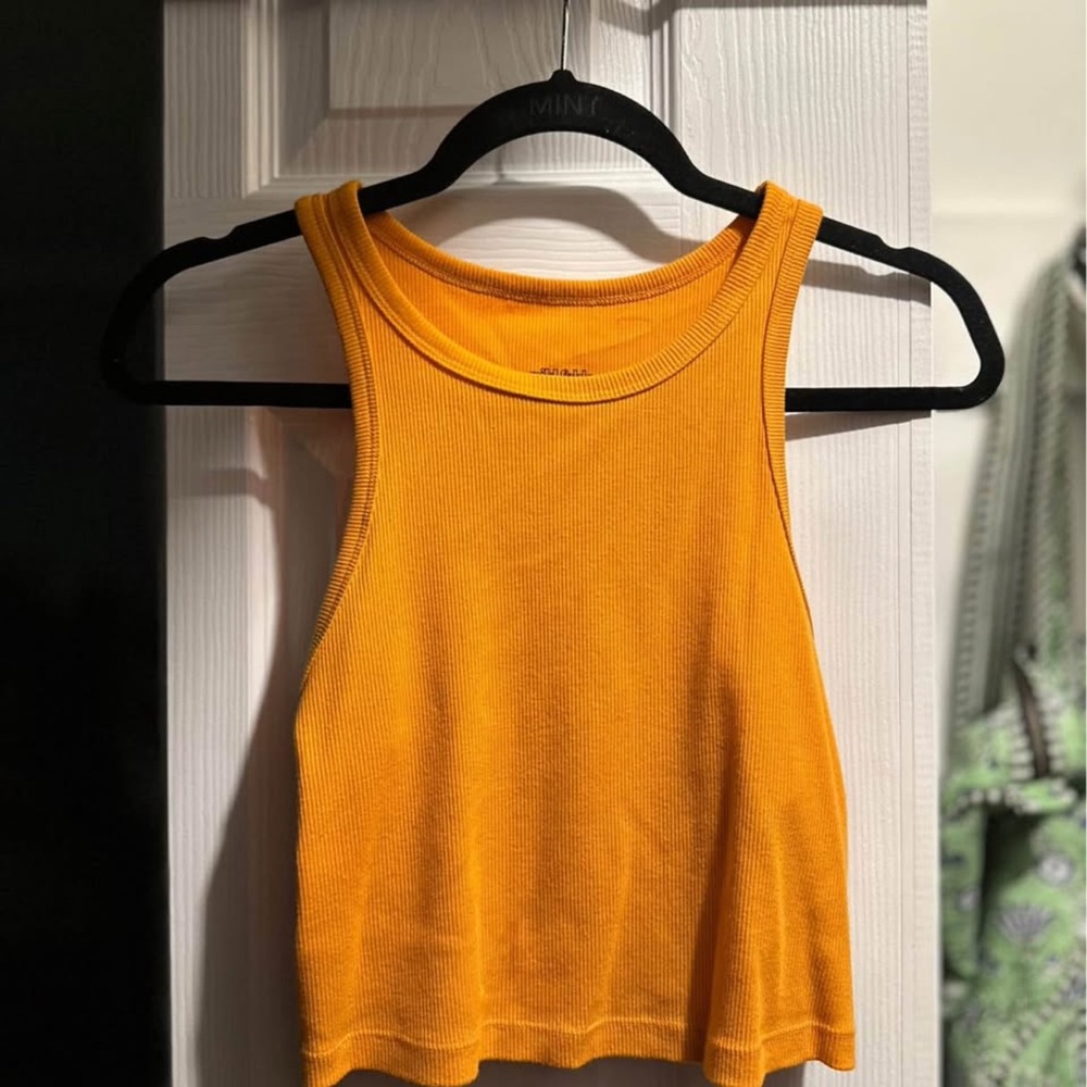 Orange Ribbed Tank Top